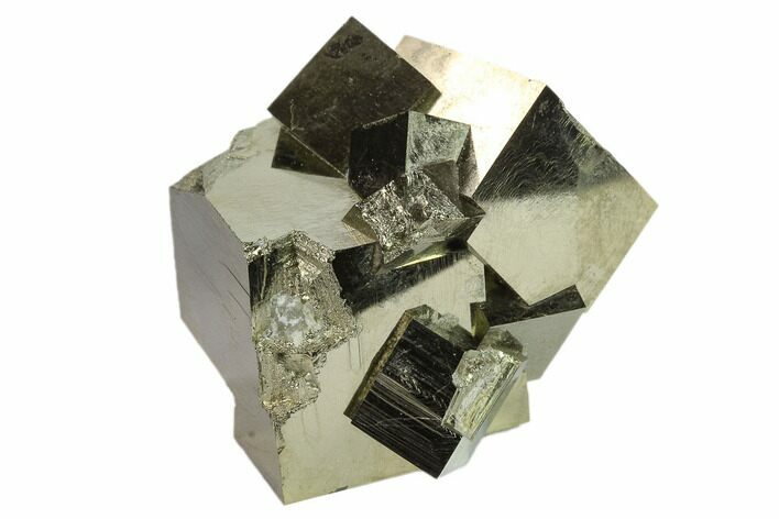 Natural Pyrite Cube Cluster - Navajun, Spain #132351